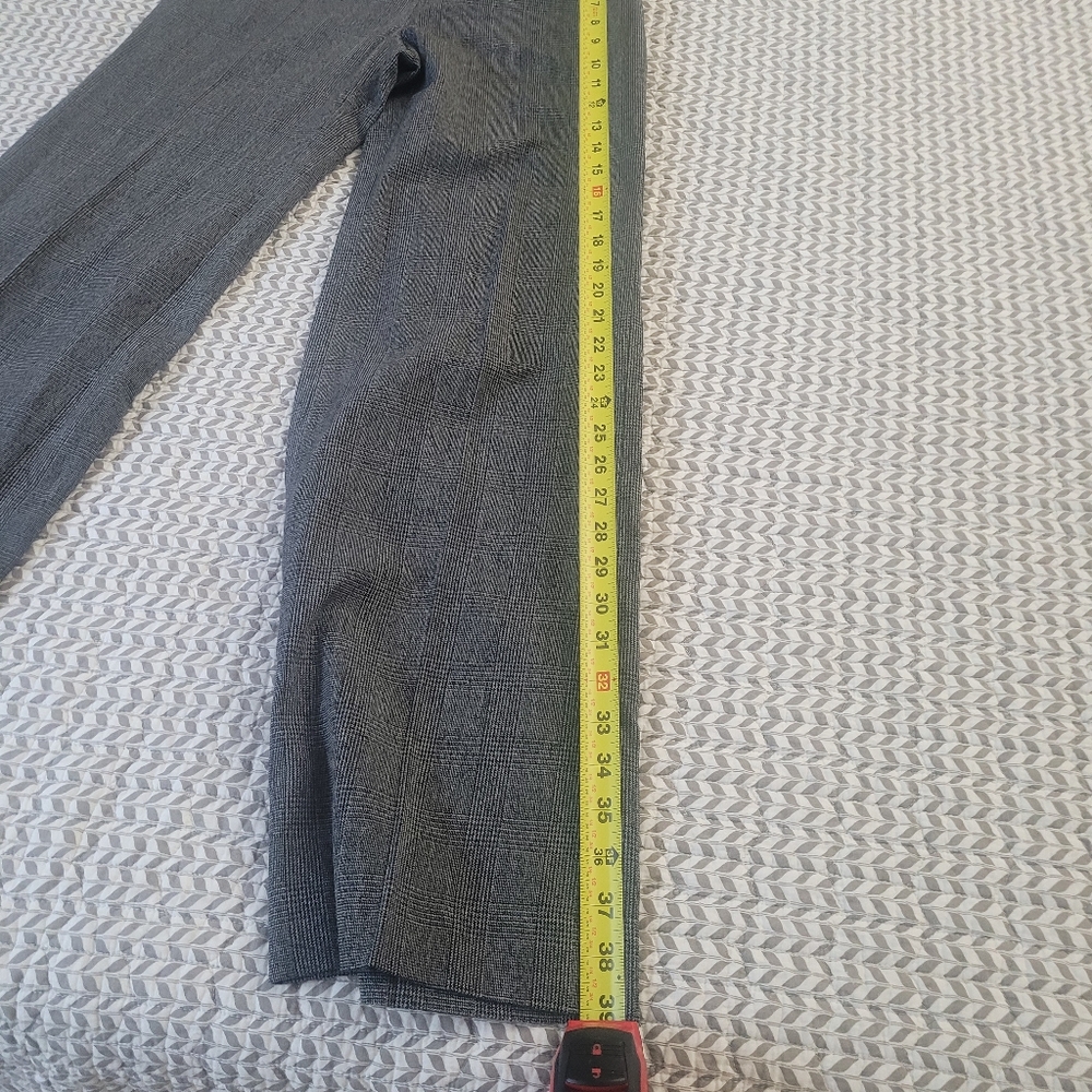 WHBM Gray/Black Plaid Wide Leg Trouser Pants- Front Sailor Buttons (size 0) - Picture 11 of 16
